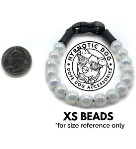 🟧 8" Neck Measure (Breakaway Plastic Buckle) Red Clouds XS Acrylic Bead Collar - PRE-MADE/FINAL SALE