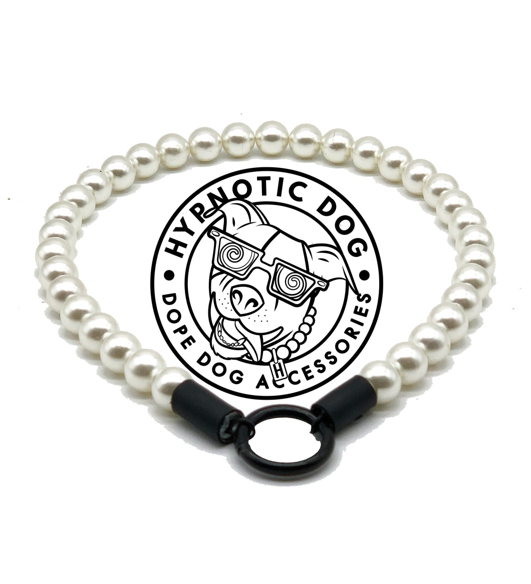 Mini White Pearl Single Strand Acrylic Bead Collar