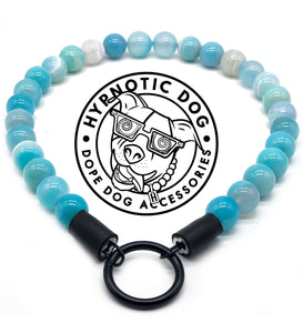 Cayman Blue Agate Semi-precious Gem Bead Collar [DECORATIVE ONLY]