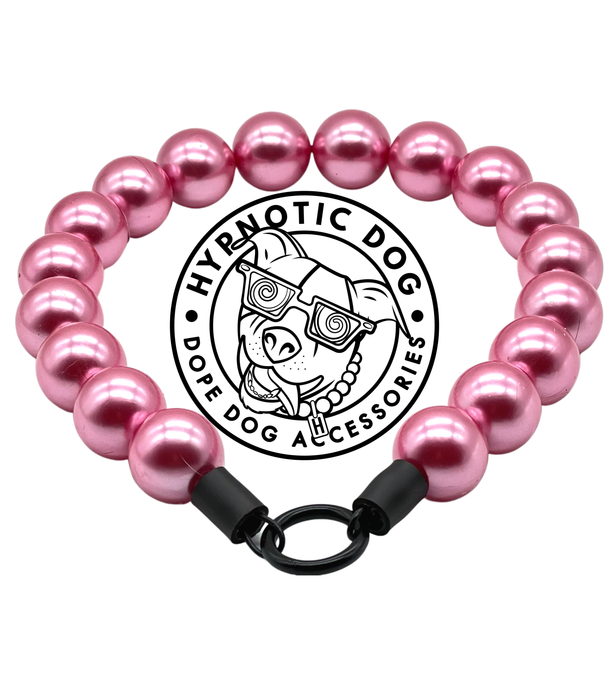 Chunky Rose Pink Pearls Acrylic Bead Collar