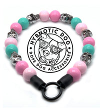 Load image into Gallery viewer, 🟧 19.5&quot; Slip On (Black O-Ring) Cotton Candy Skull Bead Collar - PRE-MADE/FINAL SALE