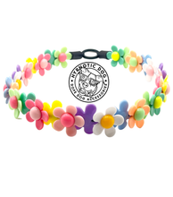 Load image into Gallery viewer, 🟧 18.5&quot; Slip On (Rose Gol1 O-Ring) Field of Daisies 🌼 [DECORATIVE ONLY] Bead Collar - PRE-MADE/FINAL SALE