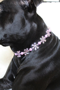 Pink & Purple Crystal Flowers 🌸 Acrylic Bead Collar