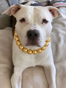Chunky Golden Yellow Pearls Acrylic Bead Collar