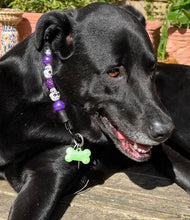 Load image into Gallery viewer, Purple Skull Candy Bead Collar