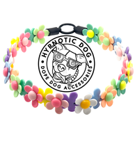 Load image into Gallery viewer, 🟧 18.5&quot; Slip On (Rose Gol1 O-Ring) Field of Daisies 🌼 [DECORATIVE ONLY] Bead Collar - PRE-MADE/FINAL SALE