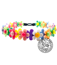 Load image into Gallery viewer, 🟧 17.5&quot; Slip On (Black O-Ring) Field of Daisies 🌼 [DECORATIVE ONLY] Bead Collar - PRE-MADE/FINAL SALE