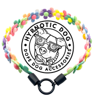 Load image into Gallery viewer, 🟧 18.5&quot; Slip On (Rose Gol1 O-Ring) Field of Daisies 🌼 [DECORATIVE ONLY] Bead Collar - PRE-MADE/FINAL SALE