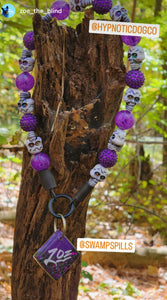 Purple Skull Candy Bead Collar
