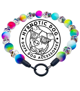 Rainbow Tie Dye Skull Candy Bead Collar