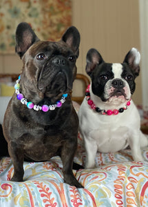 Magenta Sugar Skull Bead Collar