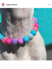 Load image into Gallery viewer, 🟧 20.5&quot; Slip On (Black O-Ring) Unicorn Glam Bead Collar - PRE-MADE/FINAL SALE