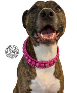 Magenta Rain Triplo Acrylic Bead Collar