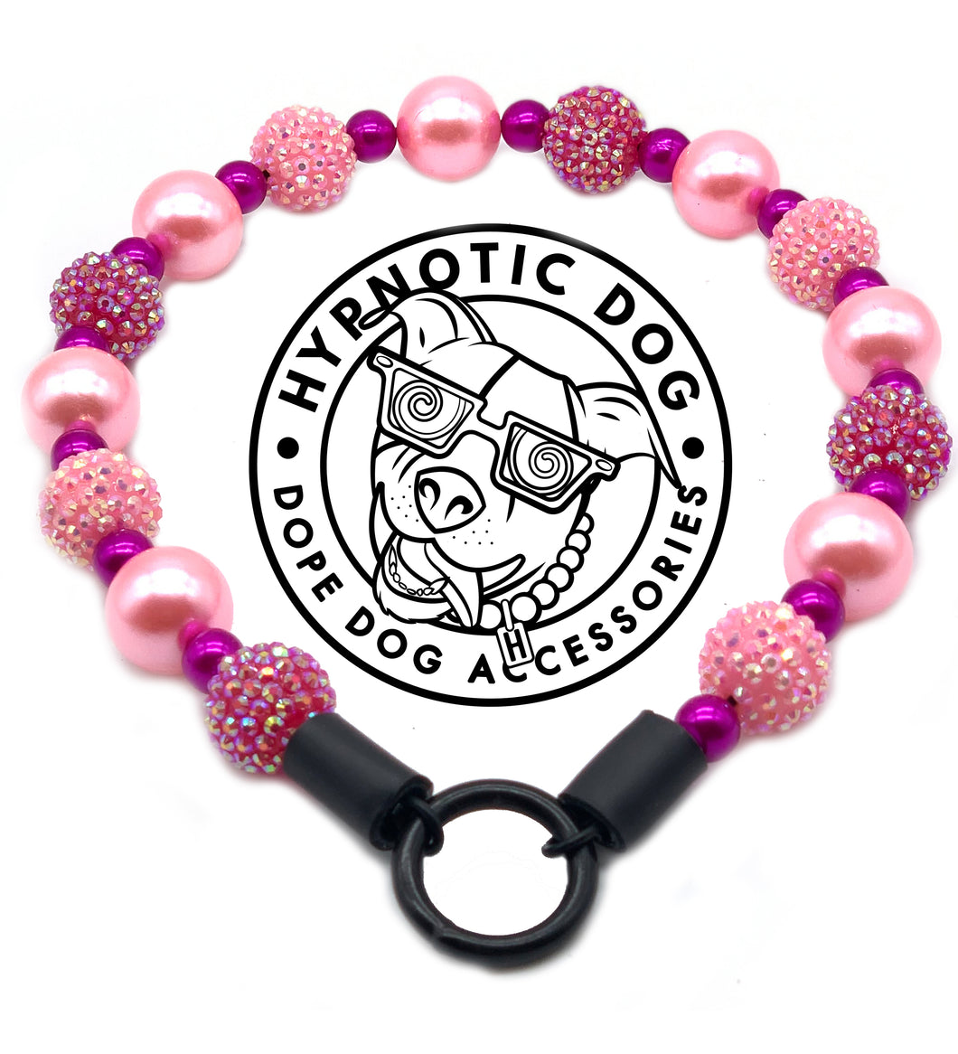 Pink Disco Bead Collar