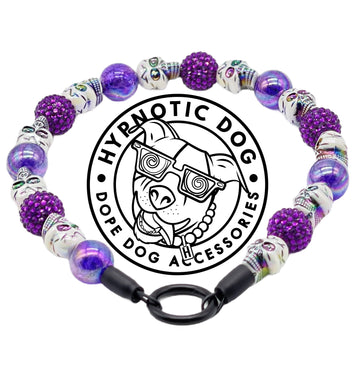 Purple Skull Candy Bead Collar