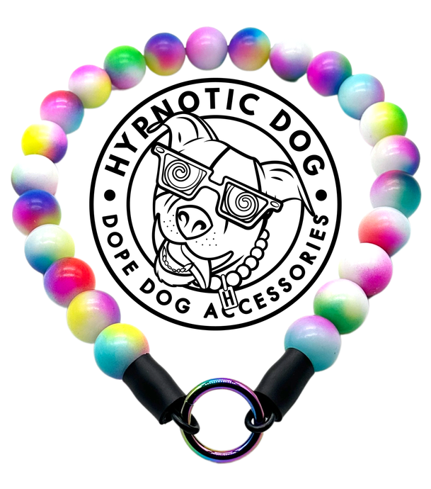 Rainbow Jellyfish 🌈 Acrylic Bead Collar [SALE] – Hypnotic Dog