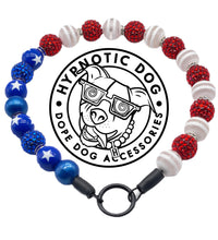Load image into Gallery viewer, Red, White, &amp; Bling MINI [Small Dog/Cat Bead Collar]