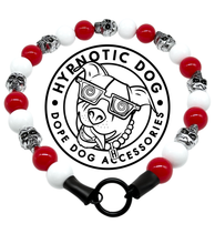 Load image into Gallery viewer, Red &amp; White Skull Bead Collar