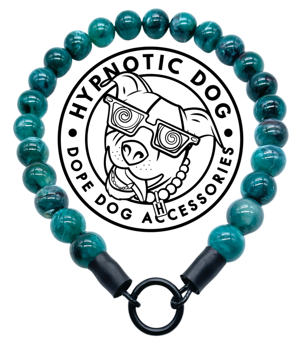 Teal Swirl Acrylic Bead Collar