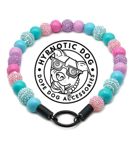 🟧 20.5" Slip On (Black O-Ring) Unicorn Glam Bead Collar - PRE-MADE/FINAL SALE